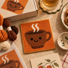 Morning Coffee punch needle kit styled product image